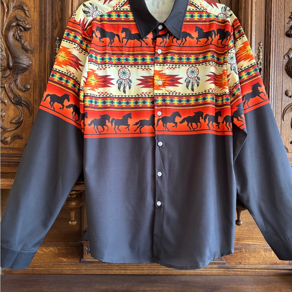 NWOT- Western Button-Up Shirt